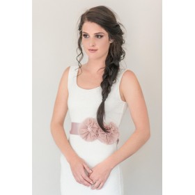 Little Lace Sash with 2 Medium Flowers